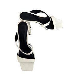 Segerson Morrison White Patent Leather Open-Toe Block Heel Sandals Size 6-6.5